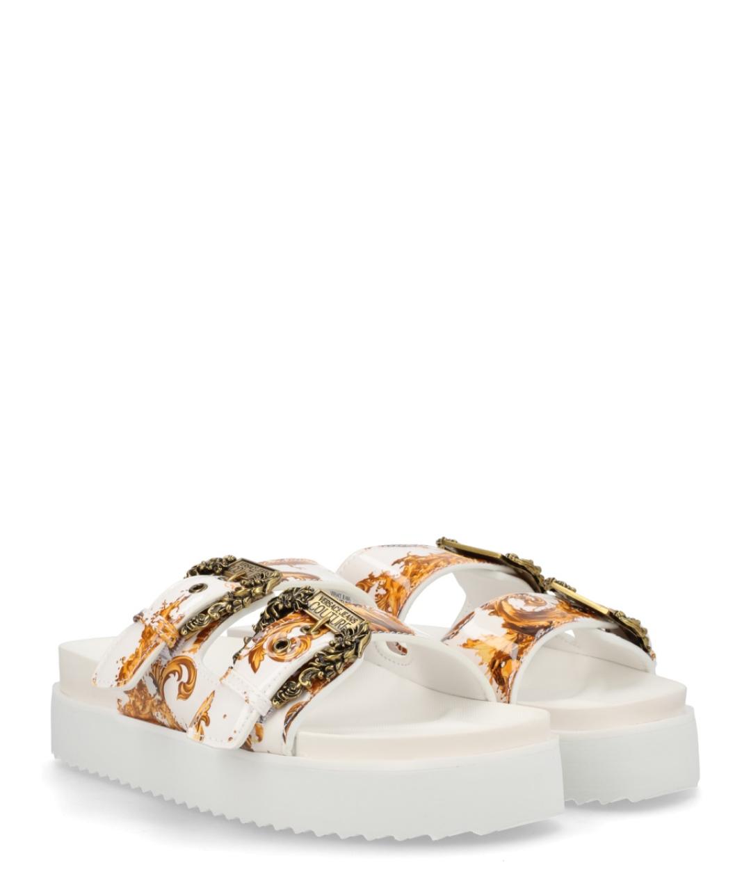 VERSACE JEANS COUTURE Белые резиновые шлепанцы, фото 2