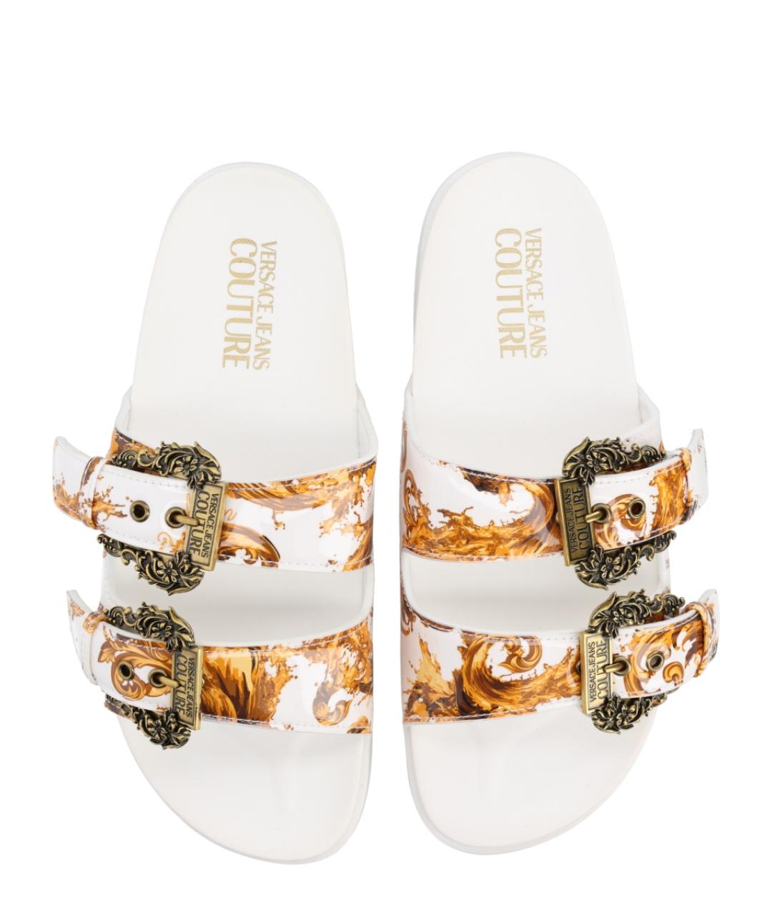 VERSACE JEANS COUTURE Белые резиновые шлепанцы, фото 6