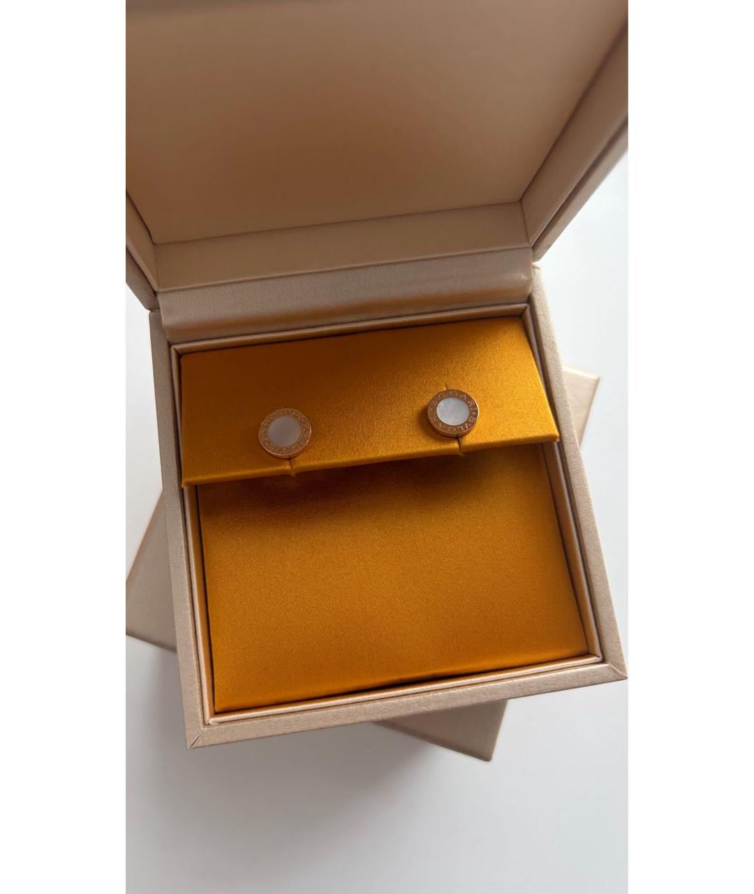 BVLGARI Бежевые серьги из розового золота, фото 6