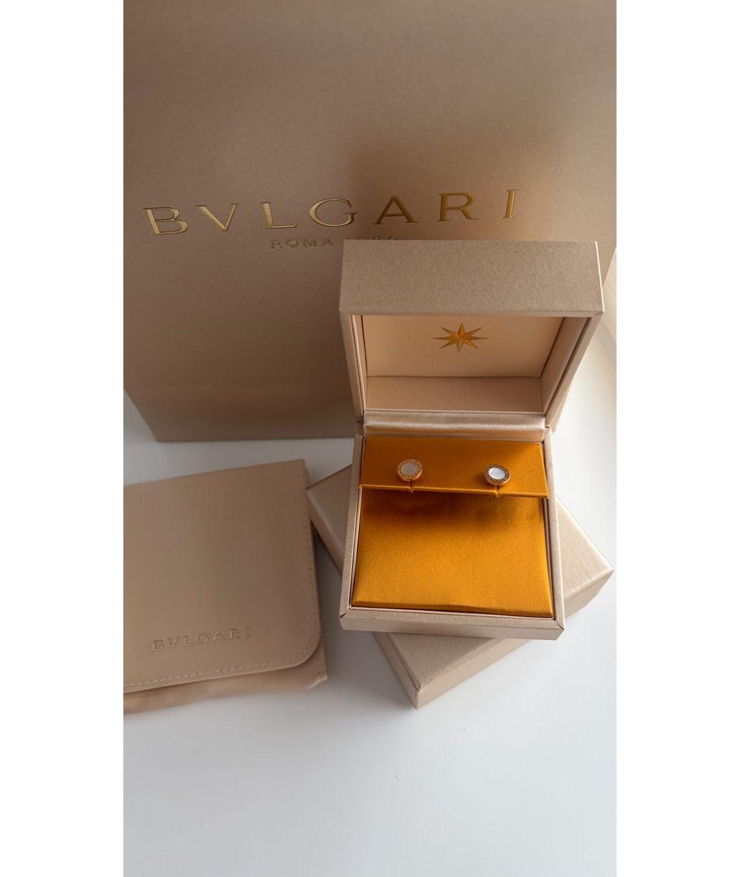 BVLGARI Бежевые серьги из розового золота, фото 3