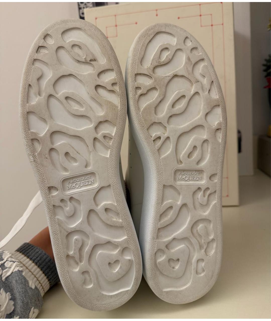 ALEXANDER MCQUEEN Белые кожаные кроссовки, фото 6