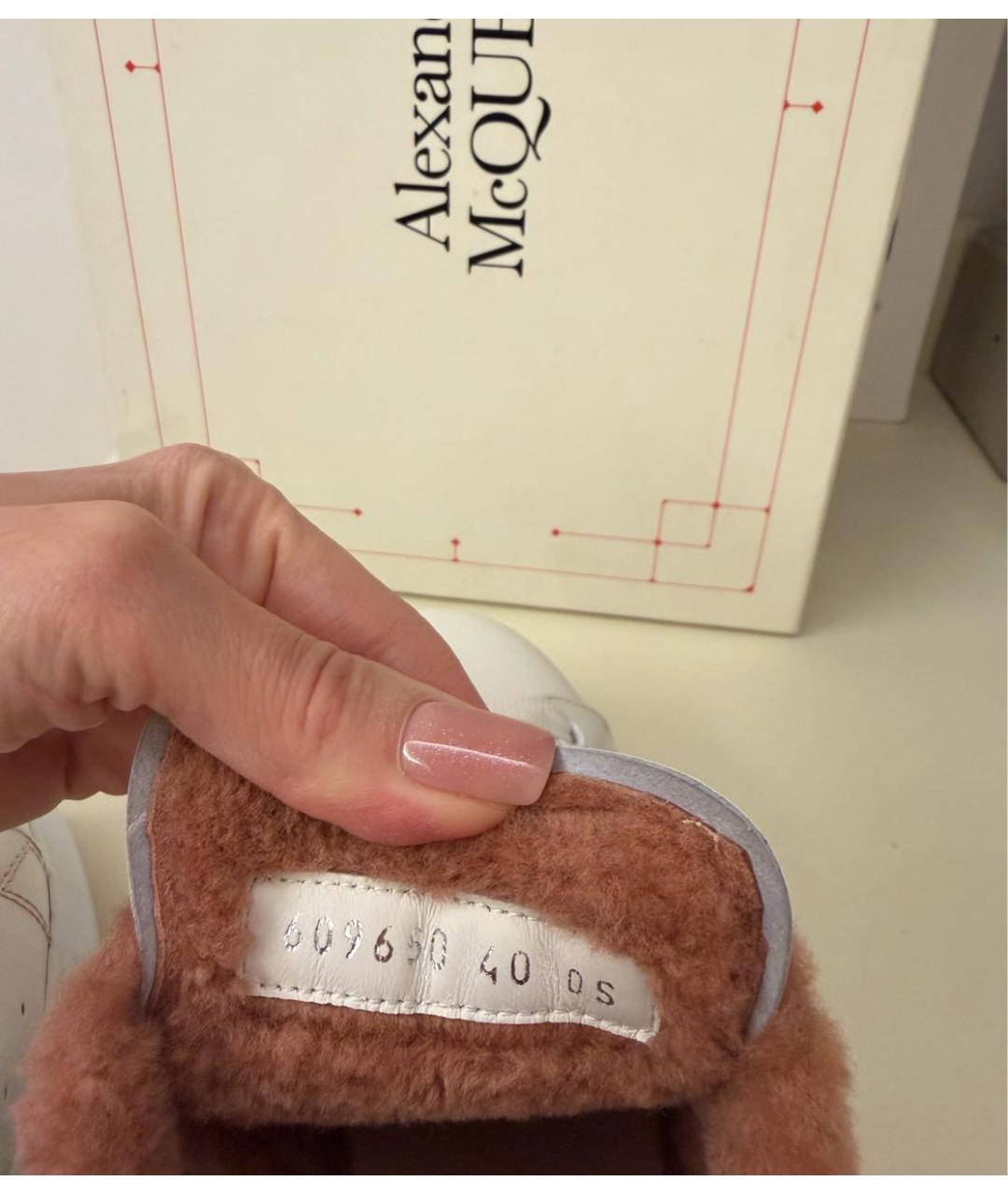 ALEXANDER MCQUEEN Белые кожаные кроссовки, фото 7