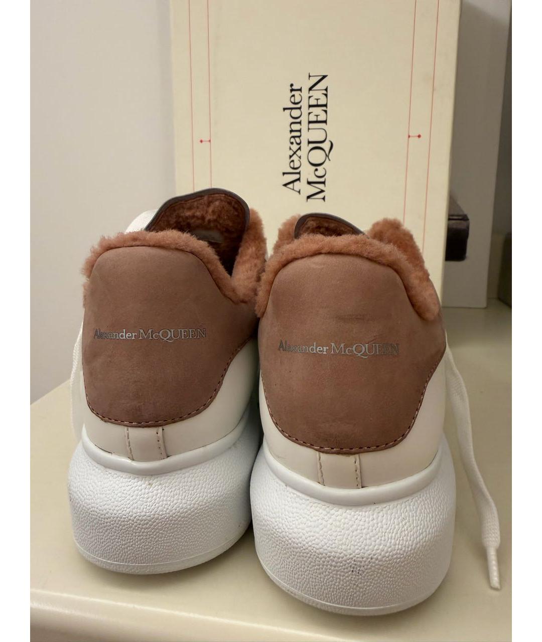 ALEXANDER MCQUEEN Белые кожаные кроссовки, фото 4