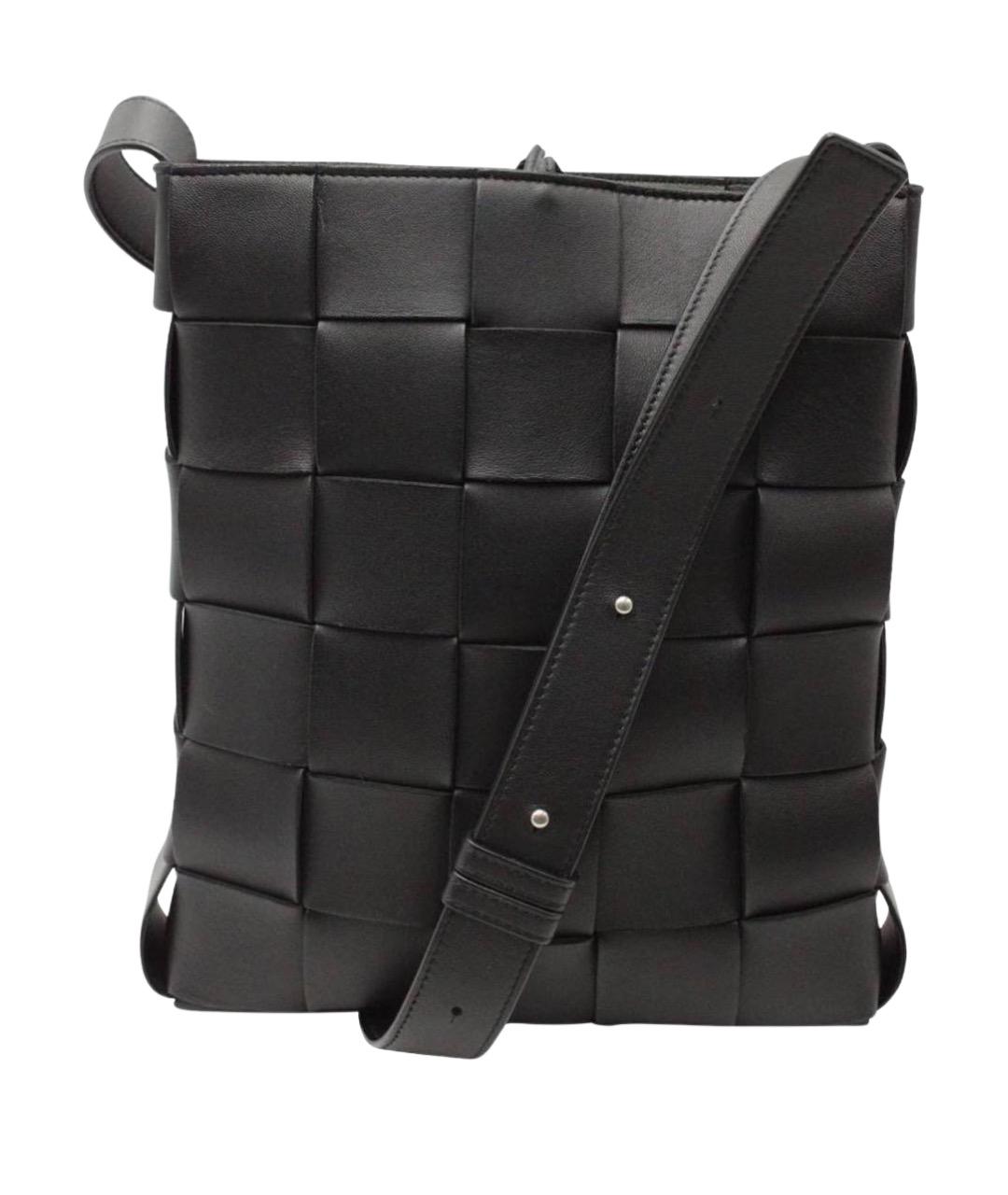 BOTTEGA VENETA Черная кожаная сумка через плечо, фото 1