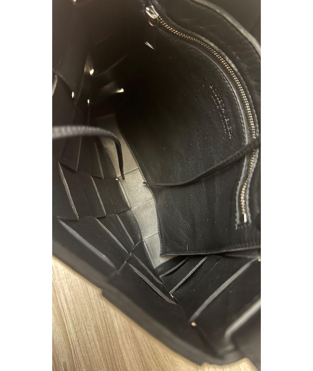 BOTTEGA VENETA Черная кожаная сумка через плечо, фото 8