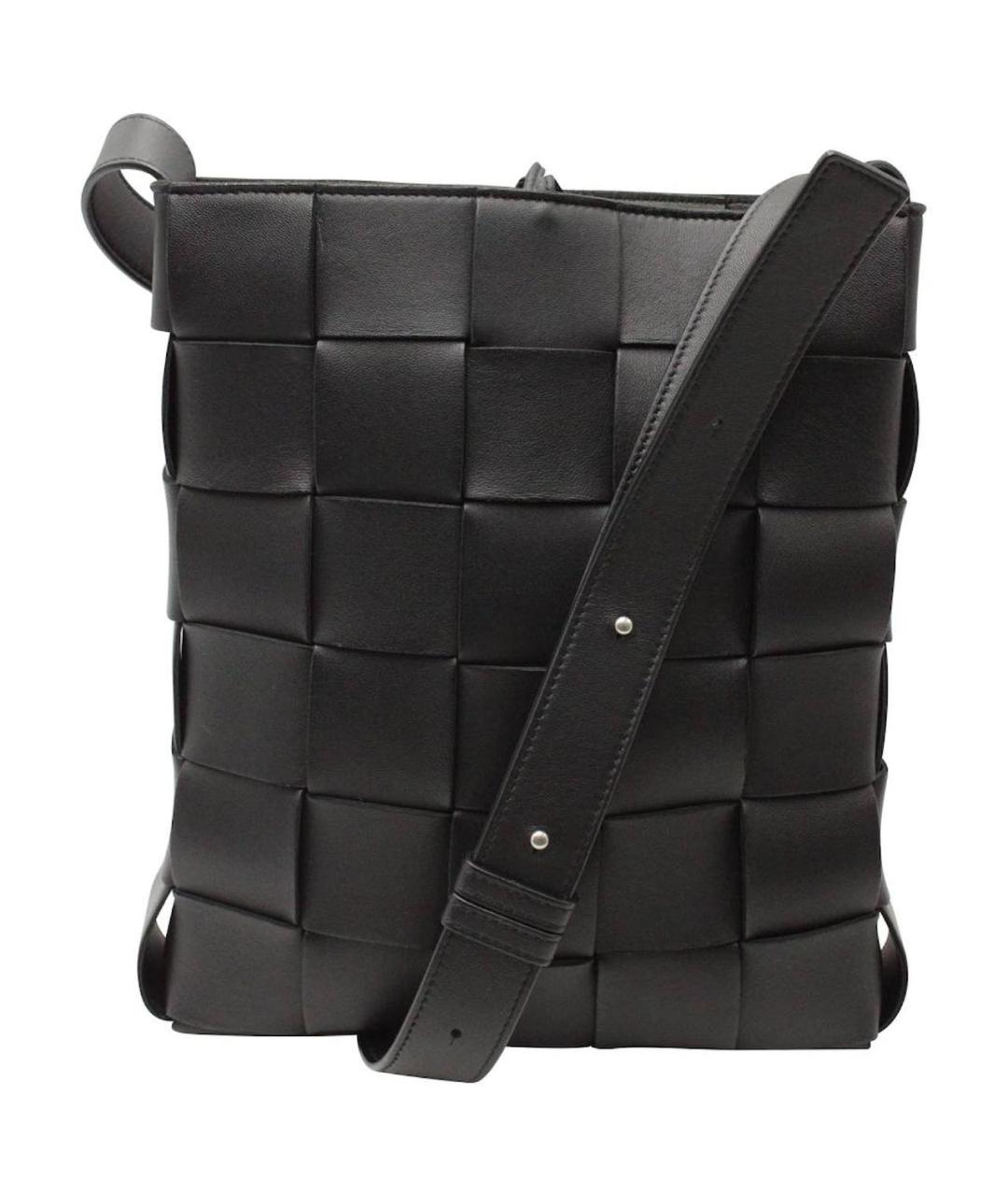 BOTTEGA VENETA Черная кожаная сумка через плечо, фото 9