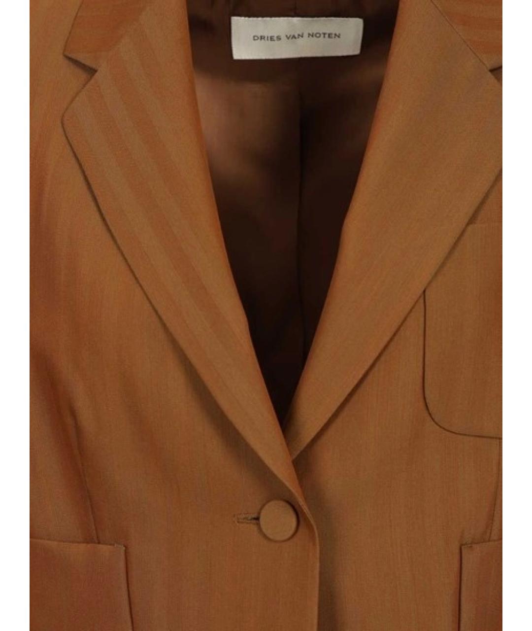 DRIES VAN NOTEN Коричневый шерстяной жакет/пиджак, фото 3