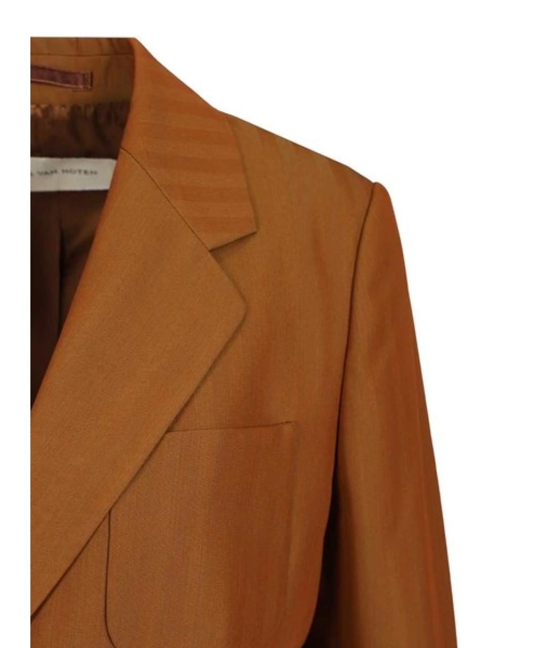 DRIES VAN NOTEN Коричневый шерстяной жакет/пиджак, фото 4