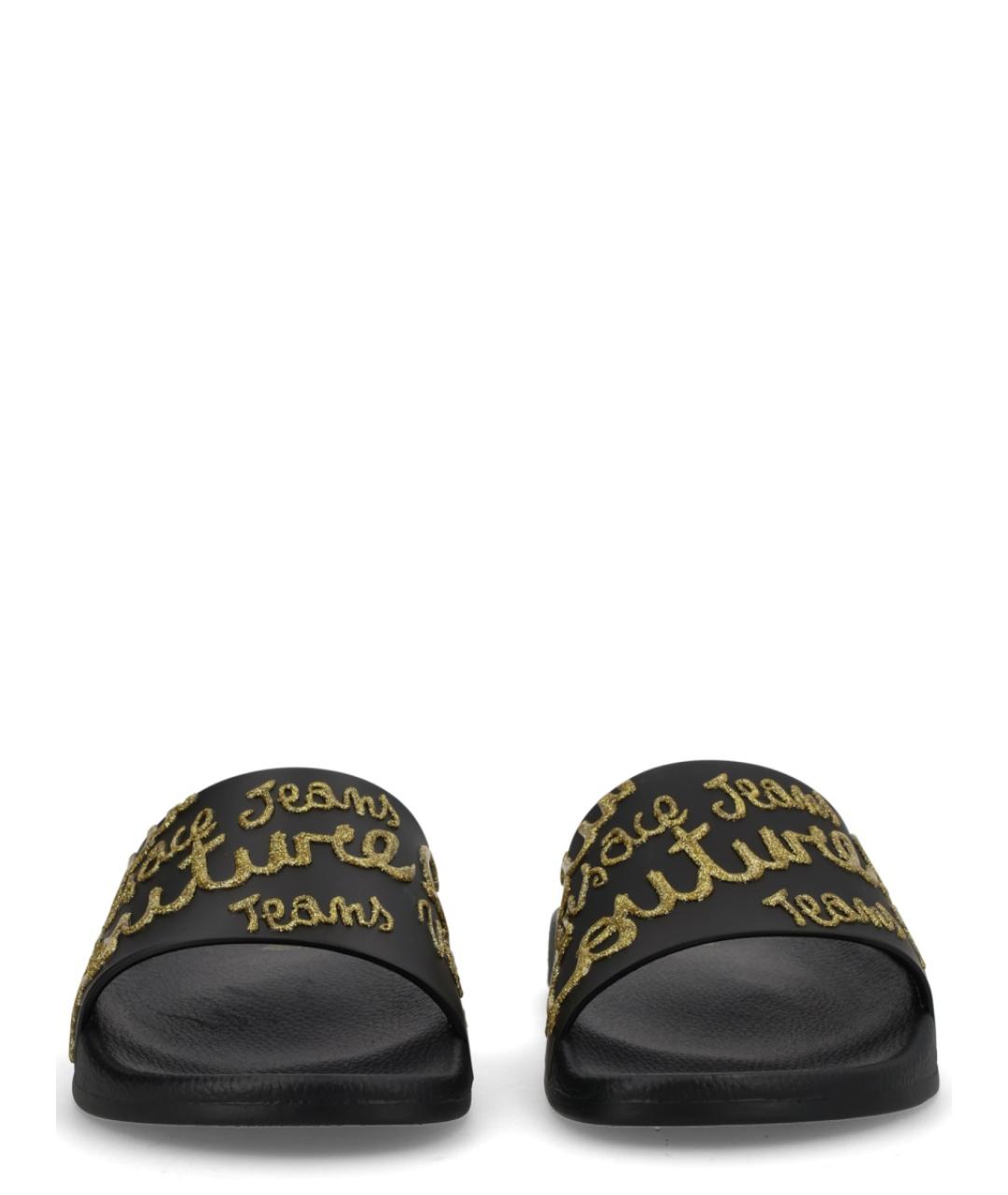 VERSACE JEANS COUTURE Черные резиновые шлепанцы, фото 3