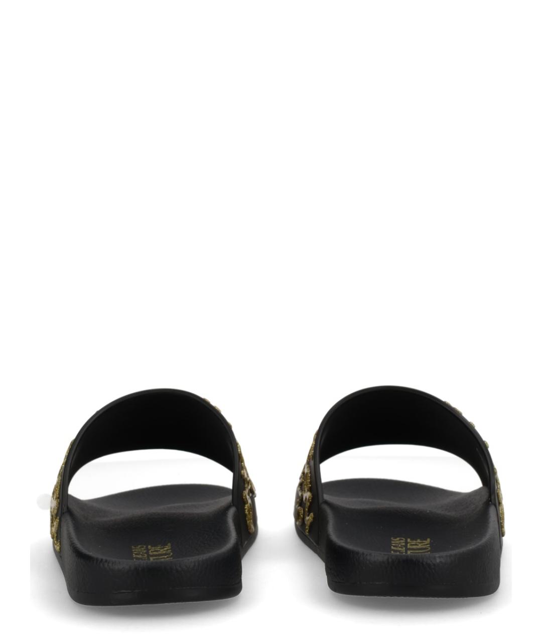 VERSACE JEANS COUTURE Черные резиновые шлепанцы, фото 4