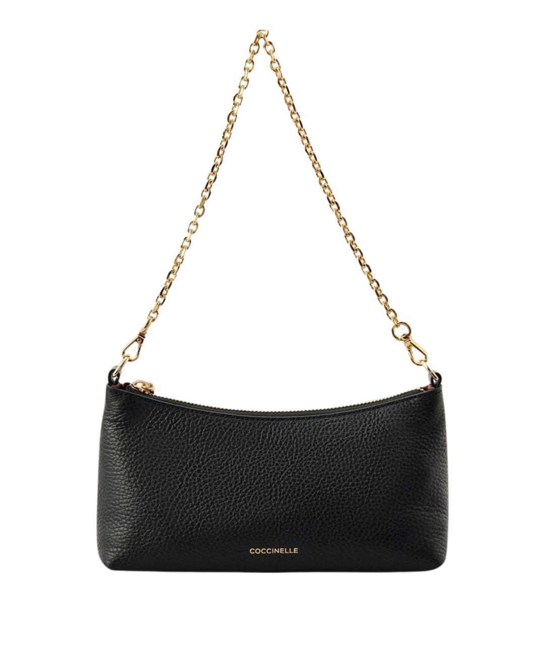COCCINELLE Черная кожаная сумка через плечо, фото 1