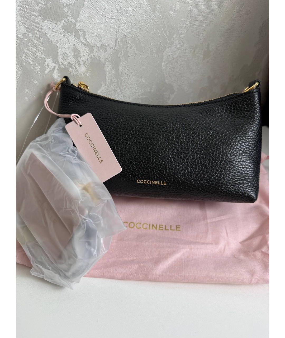 COCCINELLE Черная кожаная сумка через плечо, фото 2