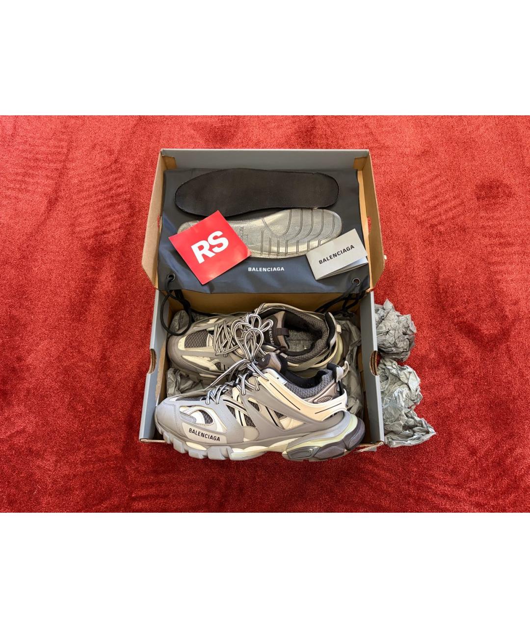 BALENCIAGA Серые низкие кроссовки / кеды из искусственной кожи, фото 8