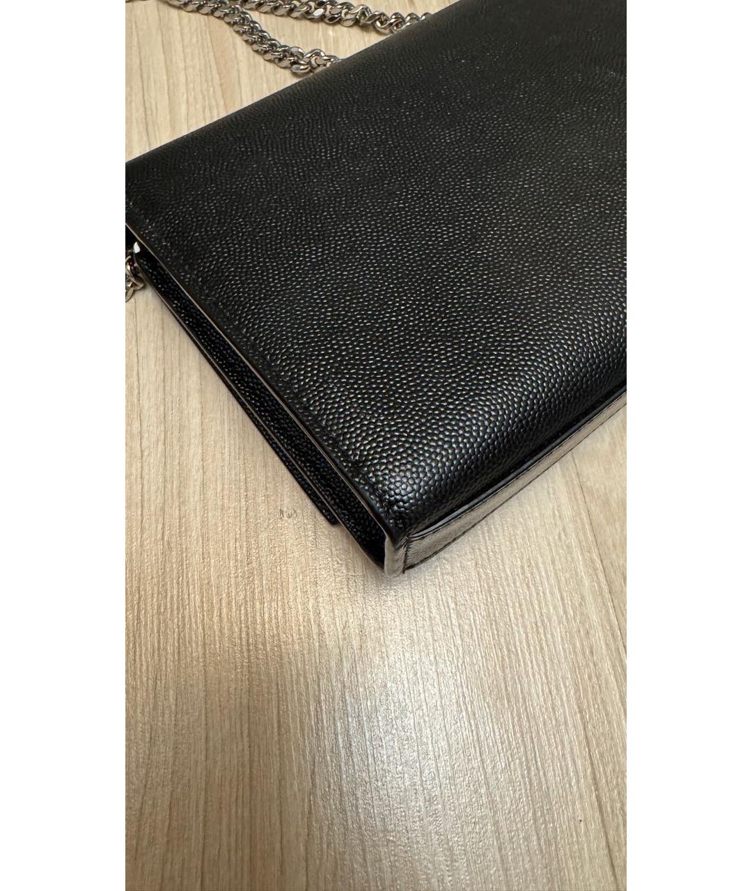 SAINT LAURENT Черная кожаная сумка через плечо, фото 7