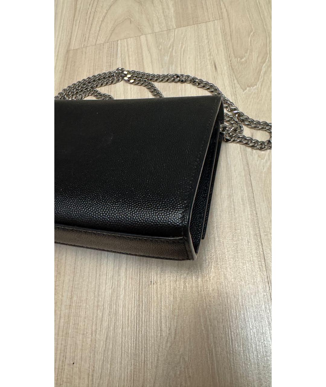 SAINT LAURENT Черная кожаная сумка через плечо, фото 6