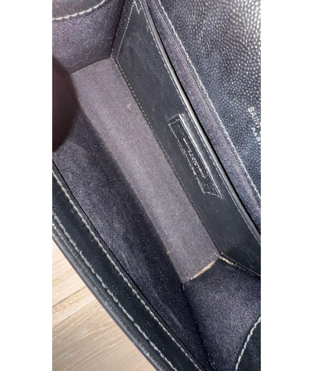 SAINT LAURENT Черная кожаная сумка через плечо, фото 8