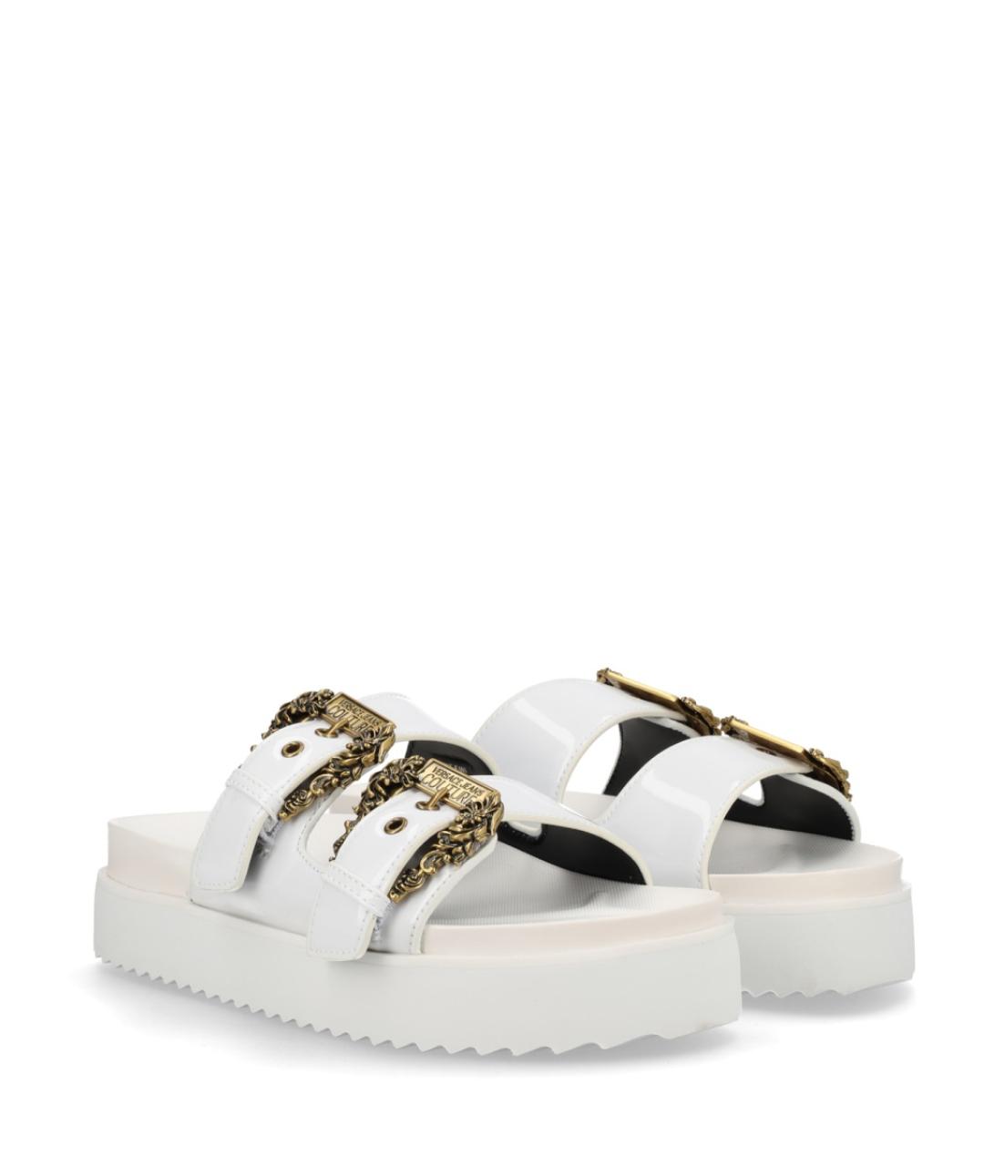 VERSACE JEANS COUTURE Белые резиновые шлепанцы, фото 2