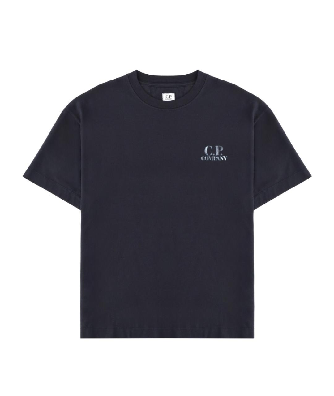 CP COMPANY Темно-синяя хлопковая футболка, фото 1