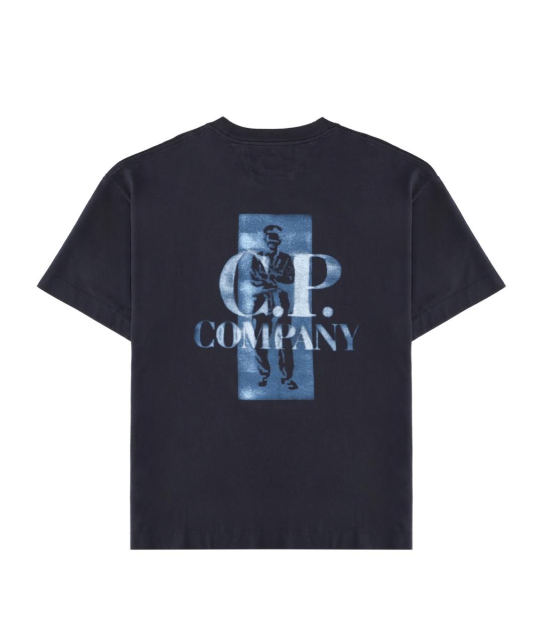 CP COMPANY Темно-синяя хлопковая футболка, фото 2