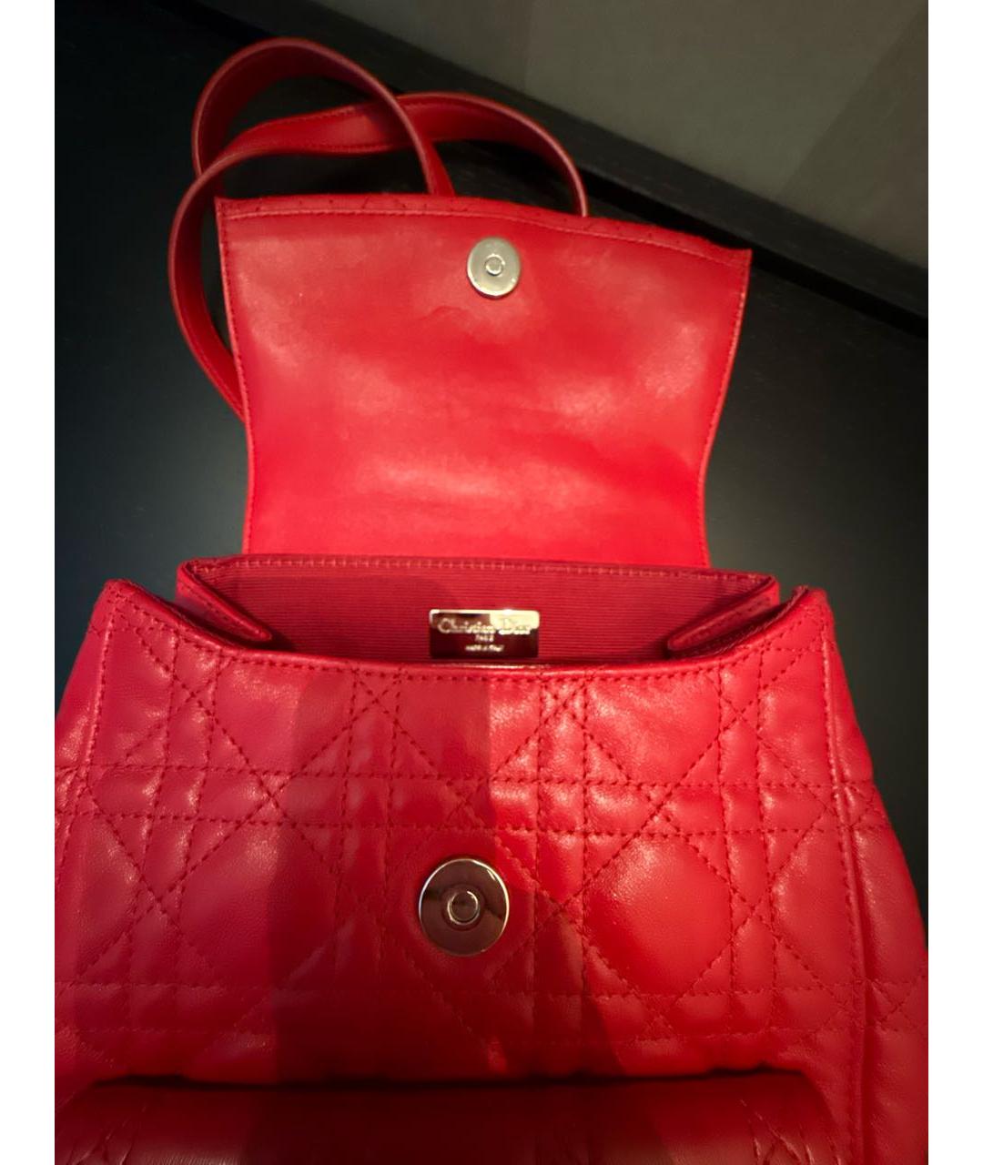 CHRISTIAN DIOR Красный кожаный рюкзак, фото 5