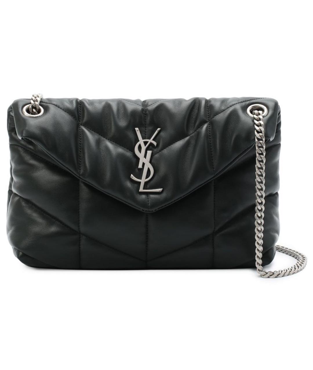 SAINT LAURENT Черная кожаная сумка через плечо, фото 1