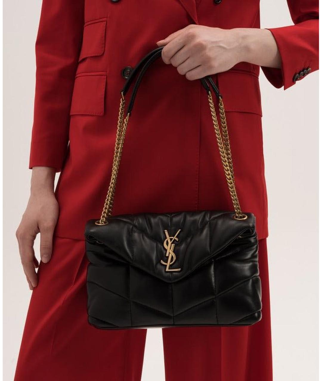 SAINT LAURENT Черная кожаная сумка через плечо, фото 4