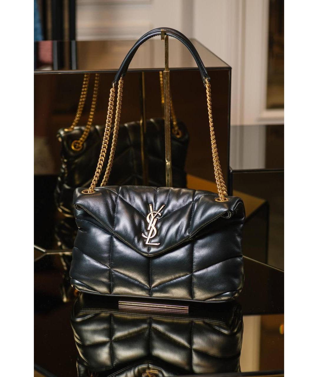 SAINT LAURENT Черная кожаная сумка через плечо, фото 3