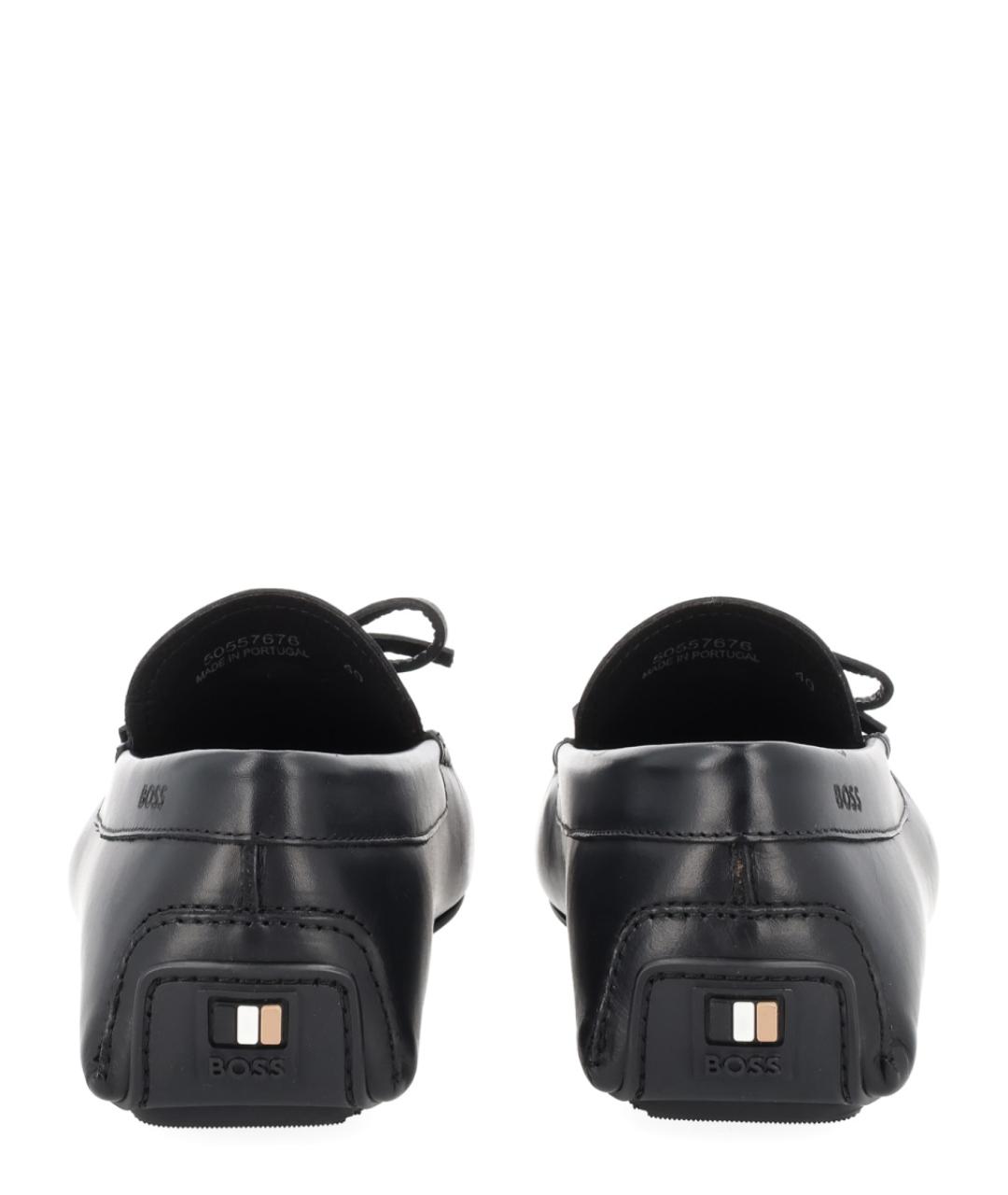 HUGO BOSS Черные кожаные лоферы, фото 4