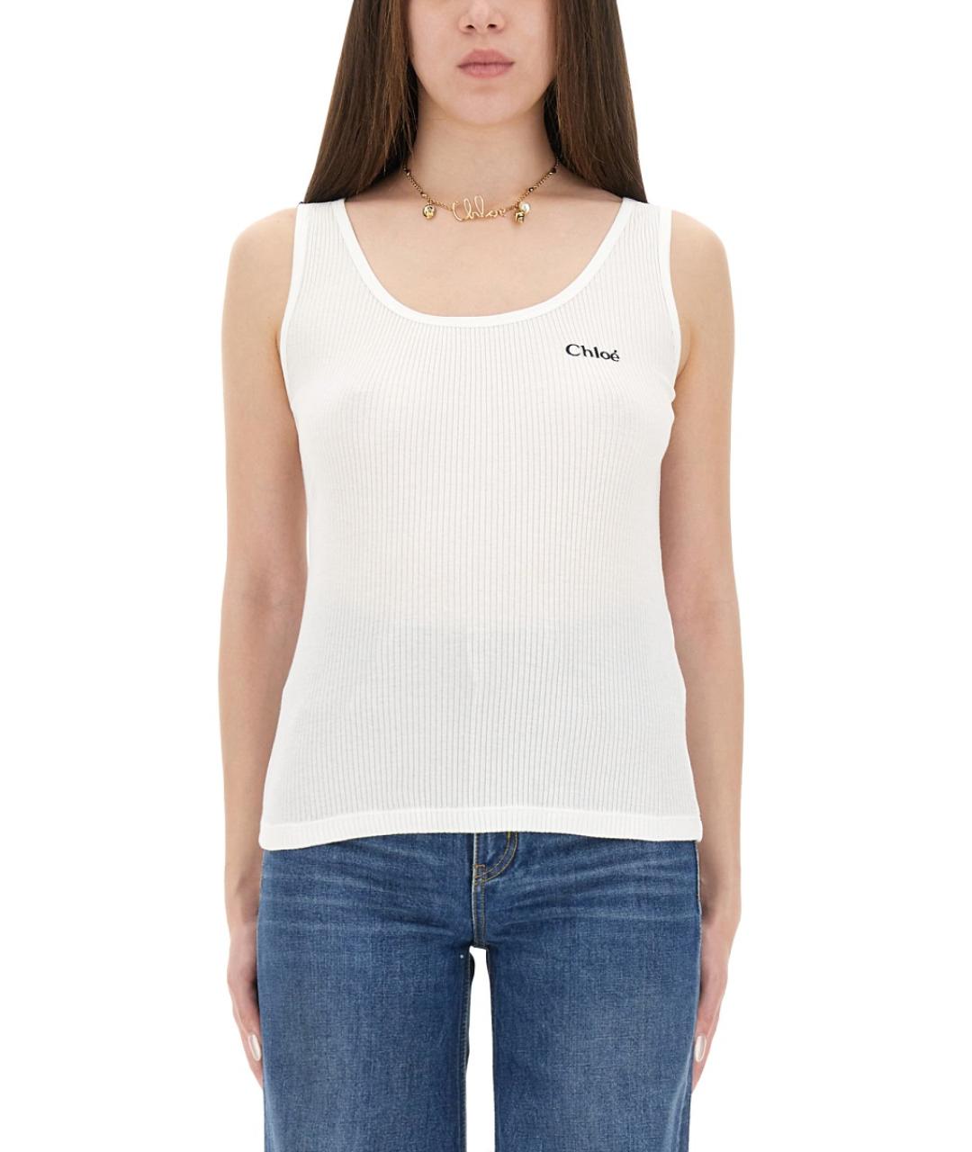 CHLOE Белая хлопковая майка, фото 1