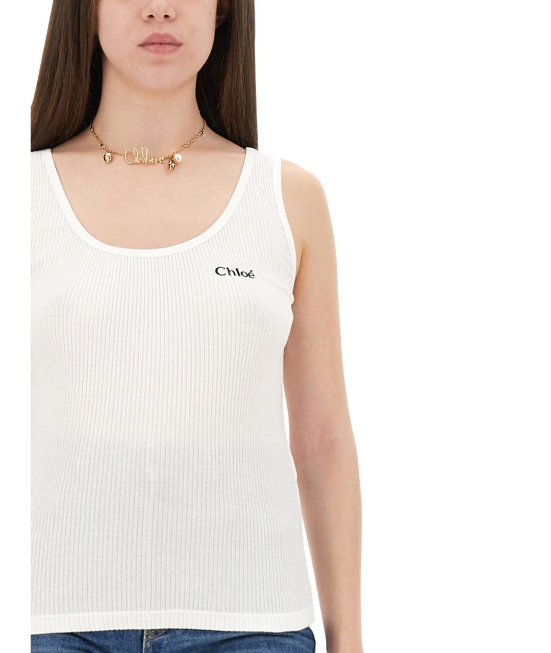 CHLOE Белая хлопковая майка, фото 3