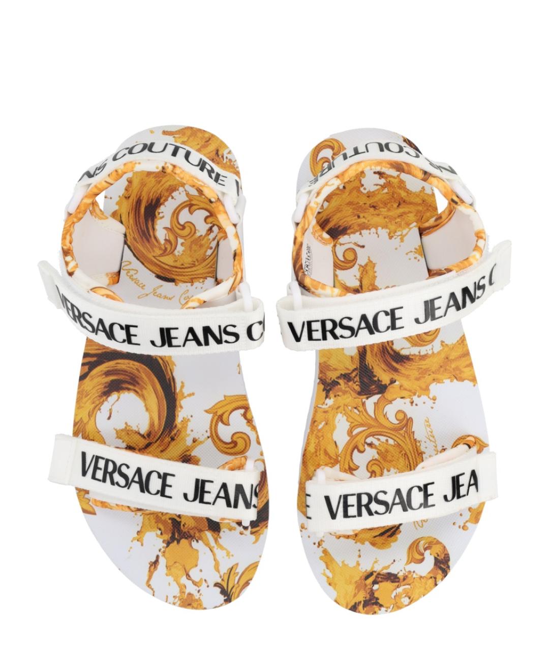 VERSACE JEANS COUTURE Белые текстильные босоножки, фото 6
