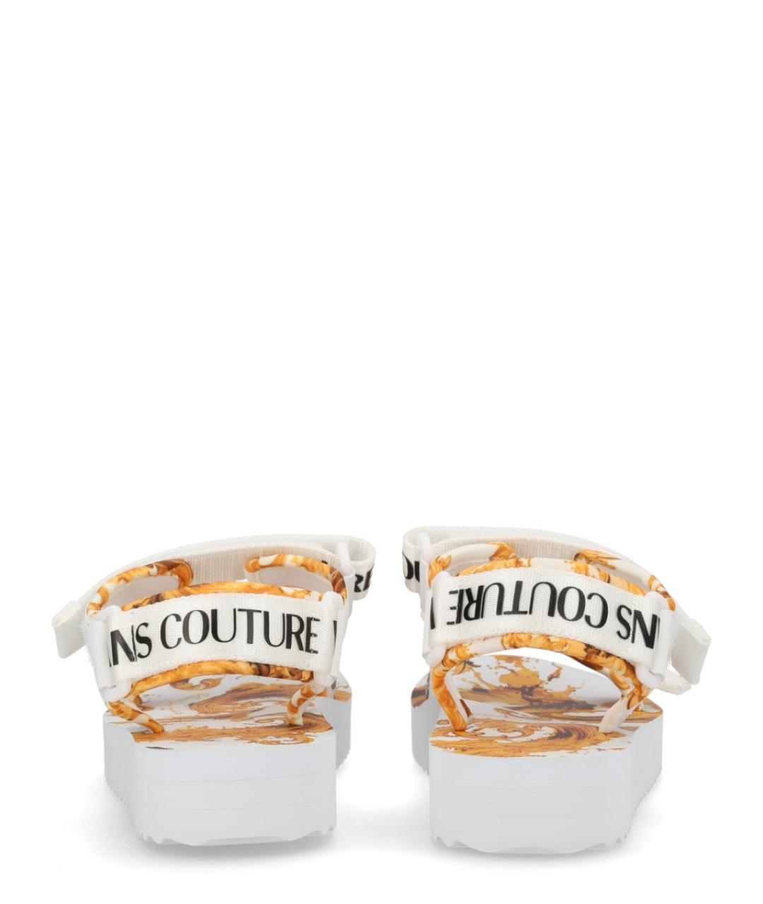 VERSACE JEANS COUTURE Белые текстильные босоножки, фото 4