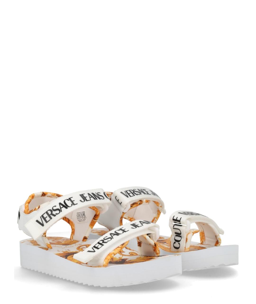 VERSACE JEANS COUTURE Белые текстильные босоножки, фото 2