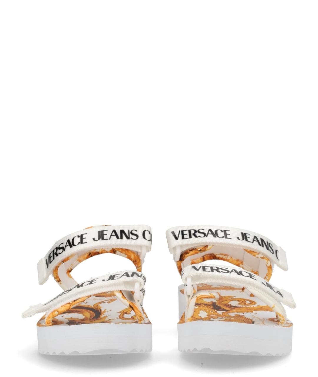 VERSACE JEANS COUTURE Белые текстильные босоножки, фото 3