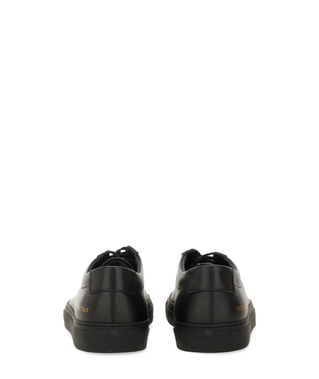 COMMON PROJECTS Черные кожаные низкие кроссовки / кеды, фото 3