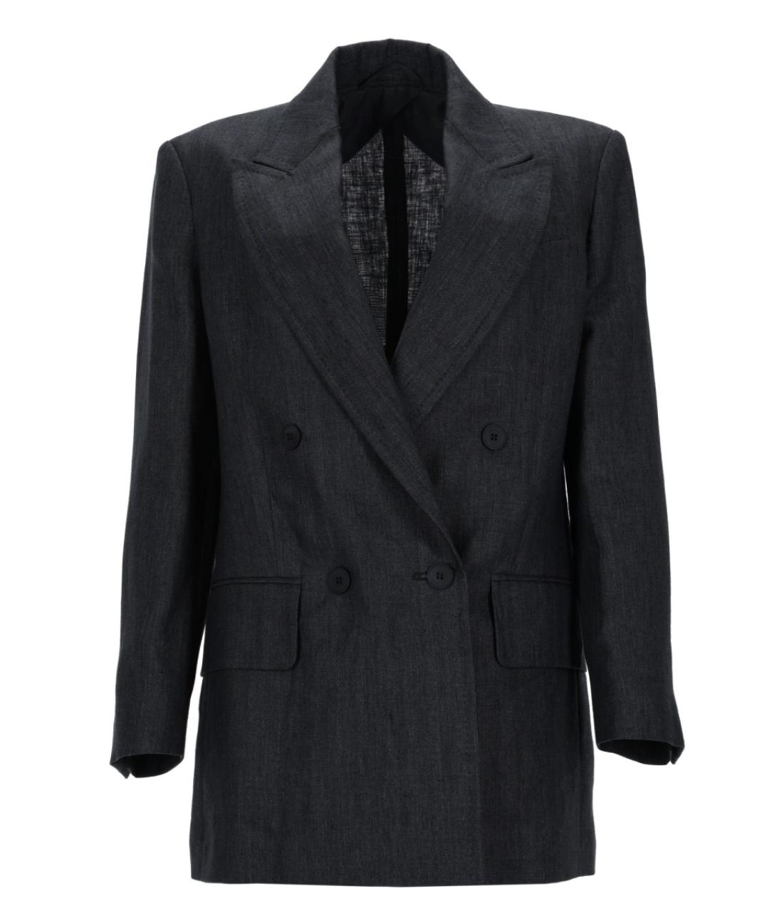 MAX MARA Серый льняной жакет/пиджак, фото 1