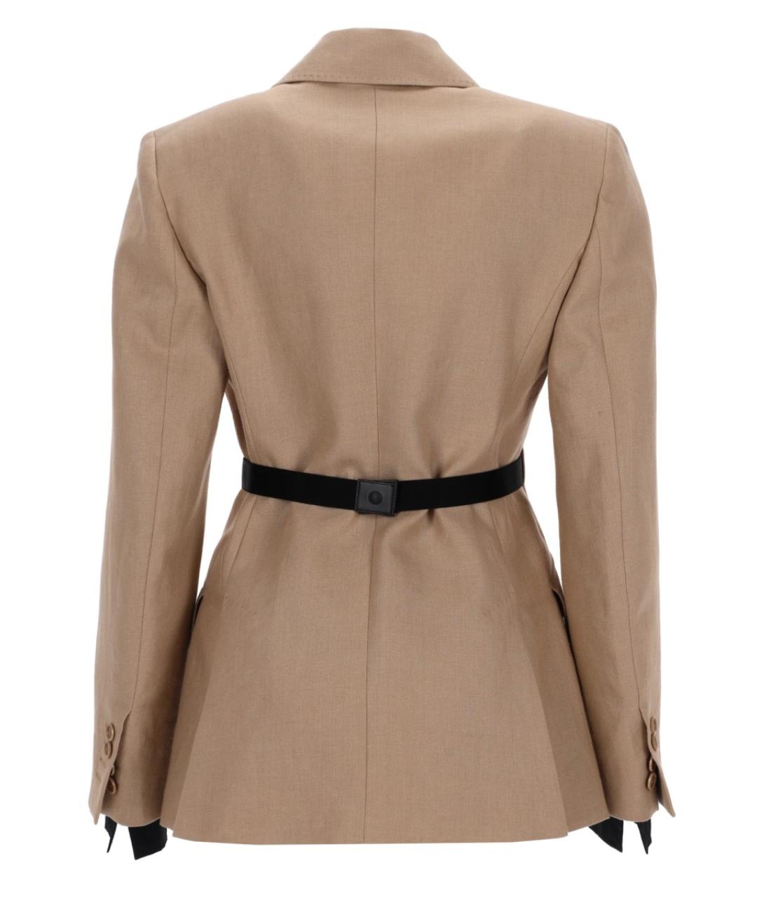 MAX MARA Бежевый льняной жакет/пиджак, фото 2