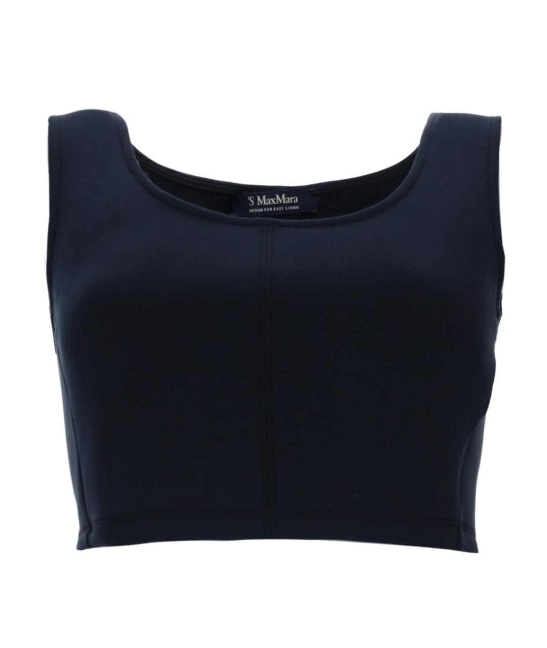 'S MAX MARA Синяя хлопковая майка, фото 1