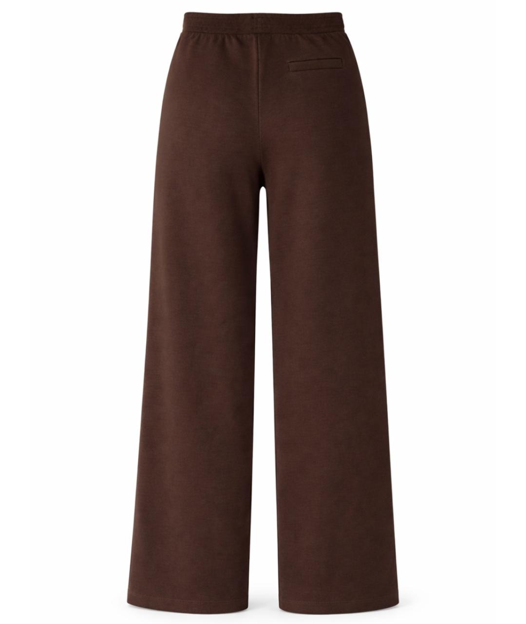 'S MAX MARA Коричневые хлопковые прямые брюки, фото 2