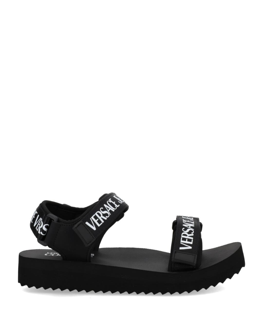 VERSACE JEANS COUTURE Черные текстильные босоножки, фото 1