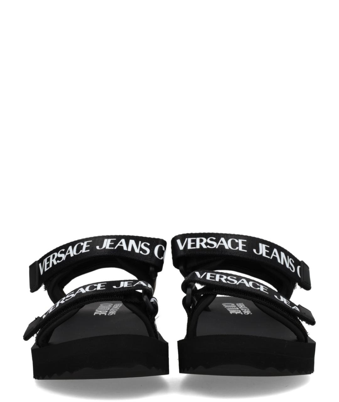 VERSACE JEANS COUTURE Черные текстильные босоножки, фото 3