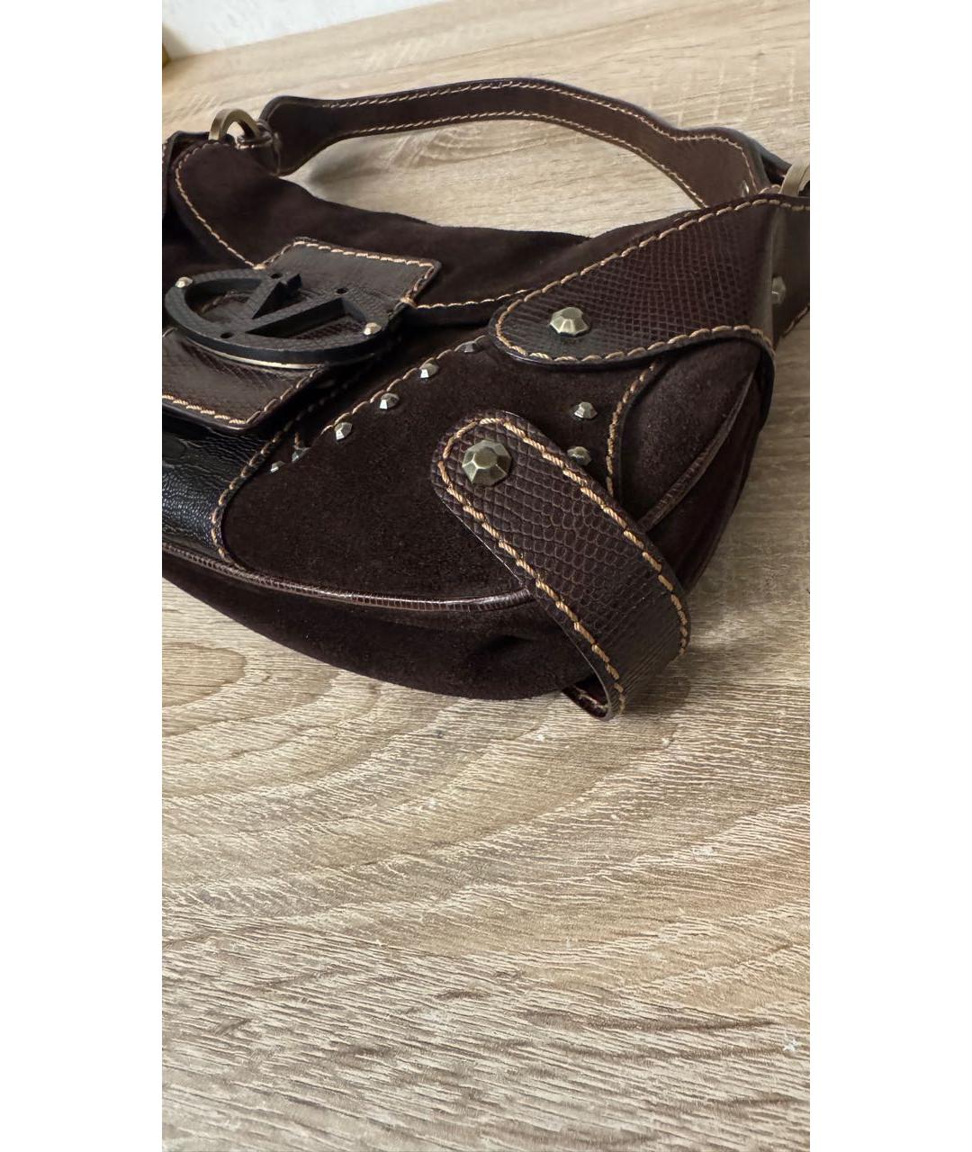 VALENTINO Коричневая кожаная сумка с короткими ручками, фото 4