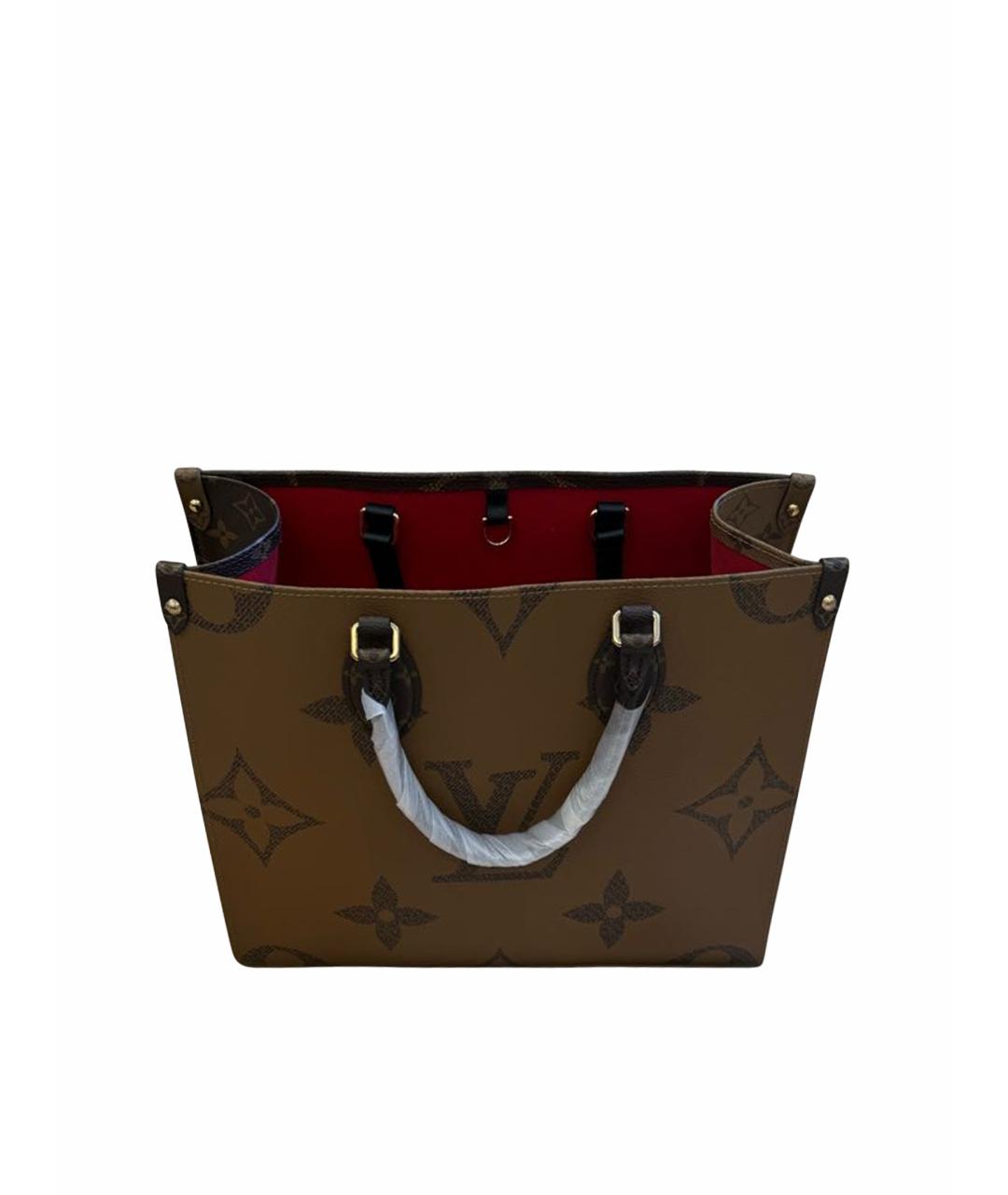 LOUIS VUITTON Коричневая кожаная сумка тоут, фото 1