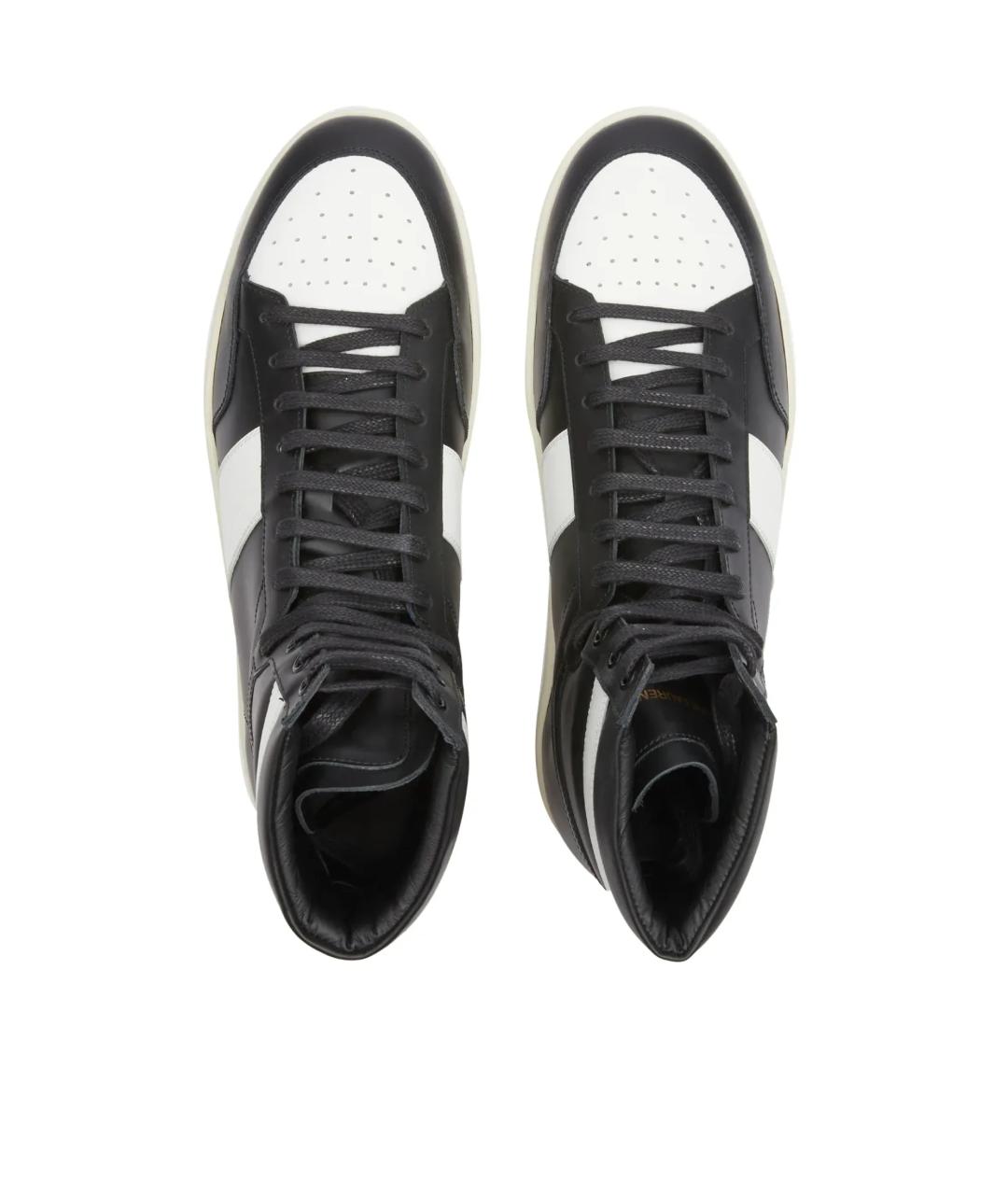 SAINT LAURENT Черные кожаные высокие кроссовки / кеды, фото 3