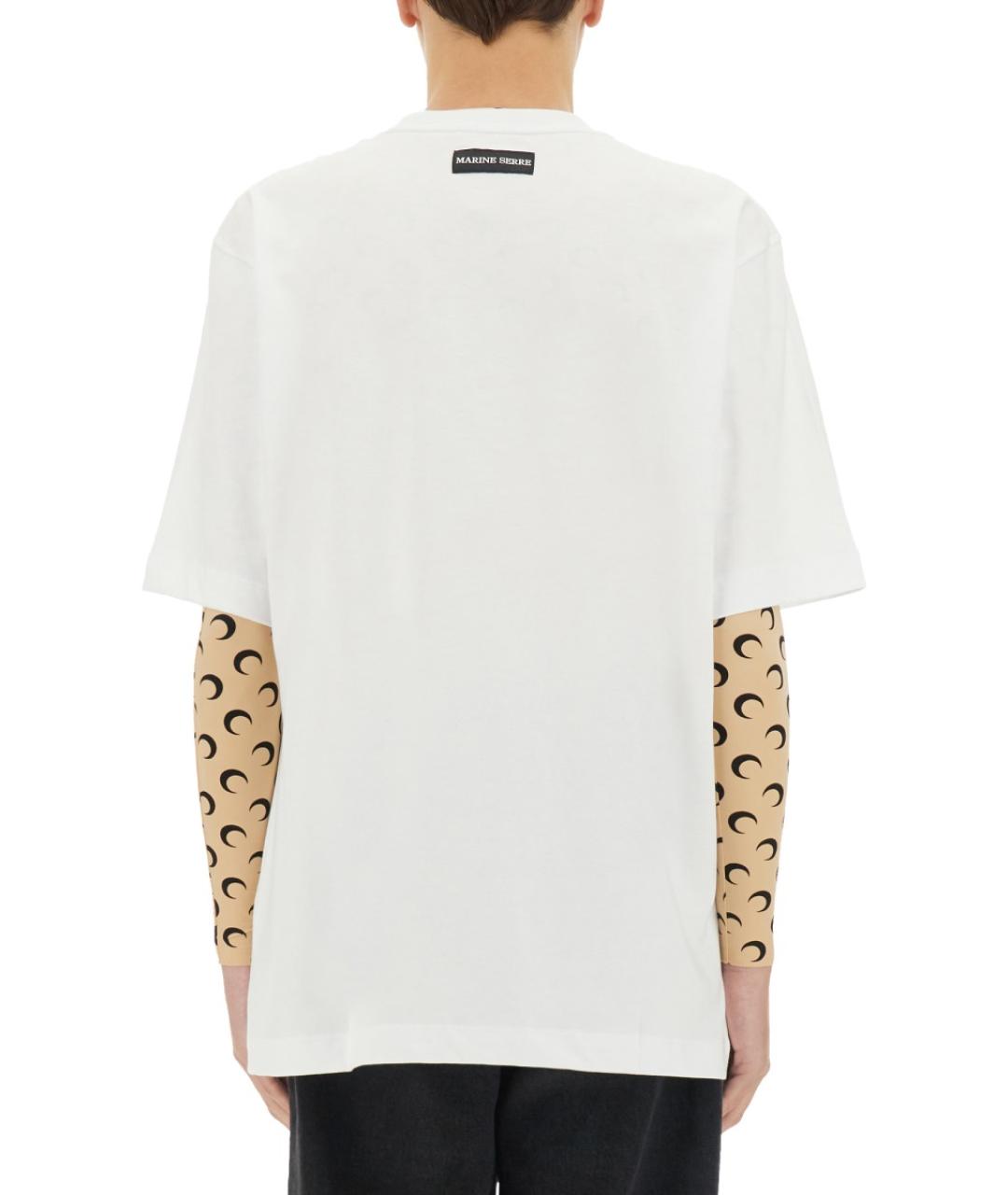 MARINE SERRE Белая хлопковая футболка, фото 4