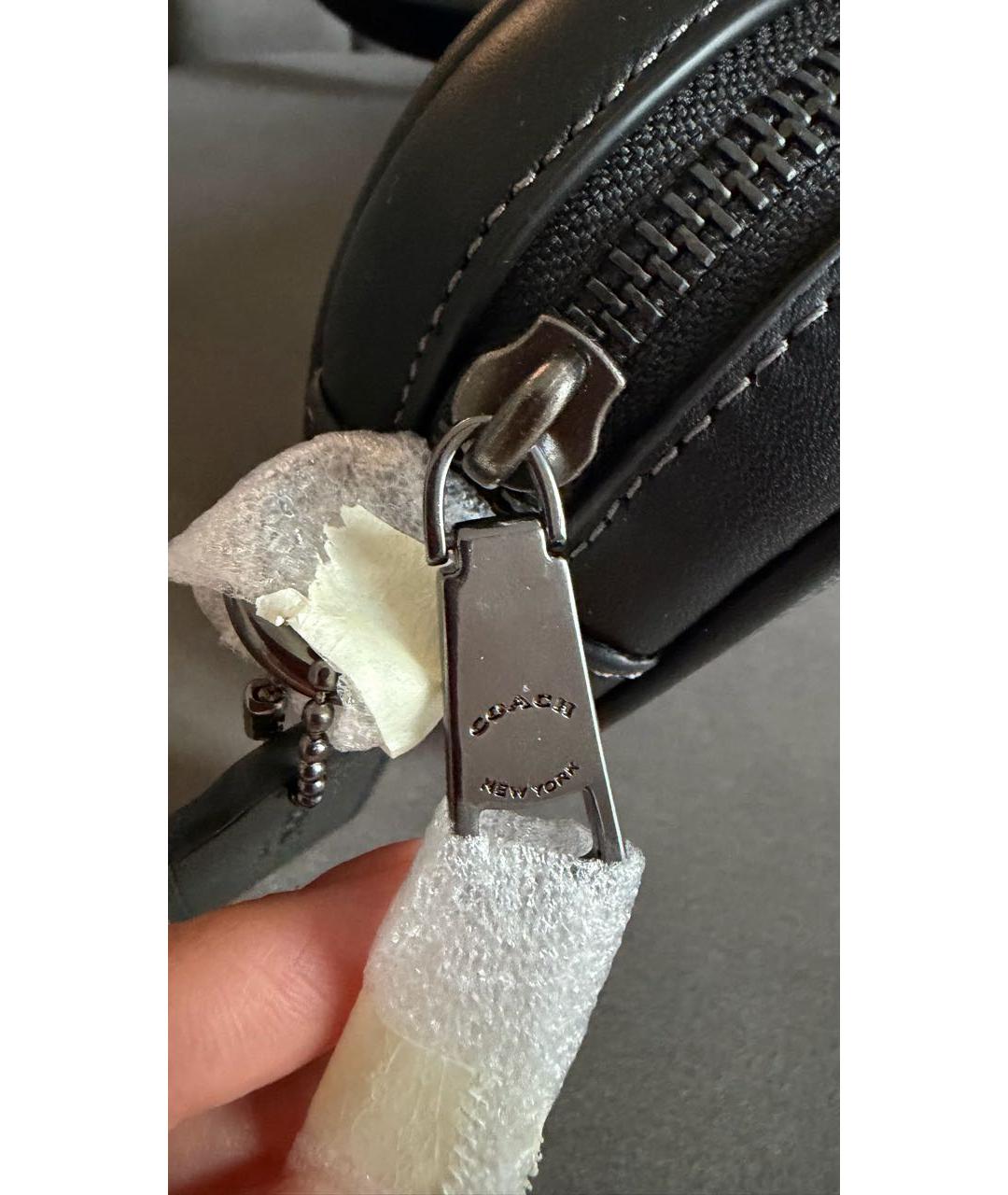 COACH Черная кожаная сумка на плечо, фото 7
