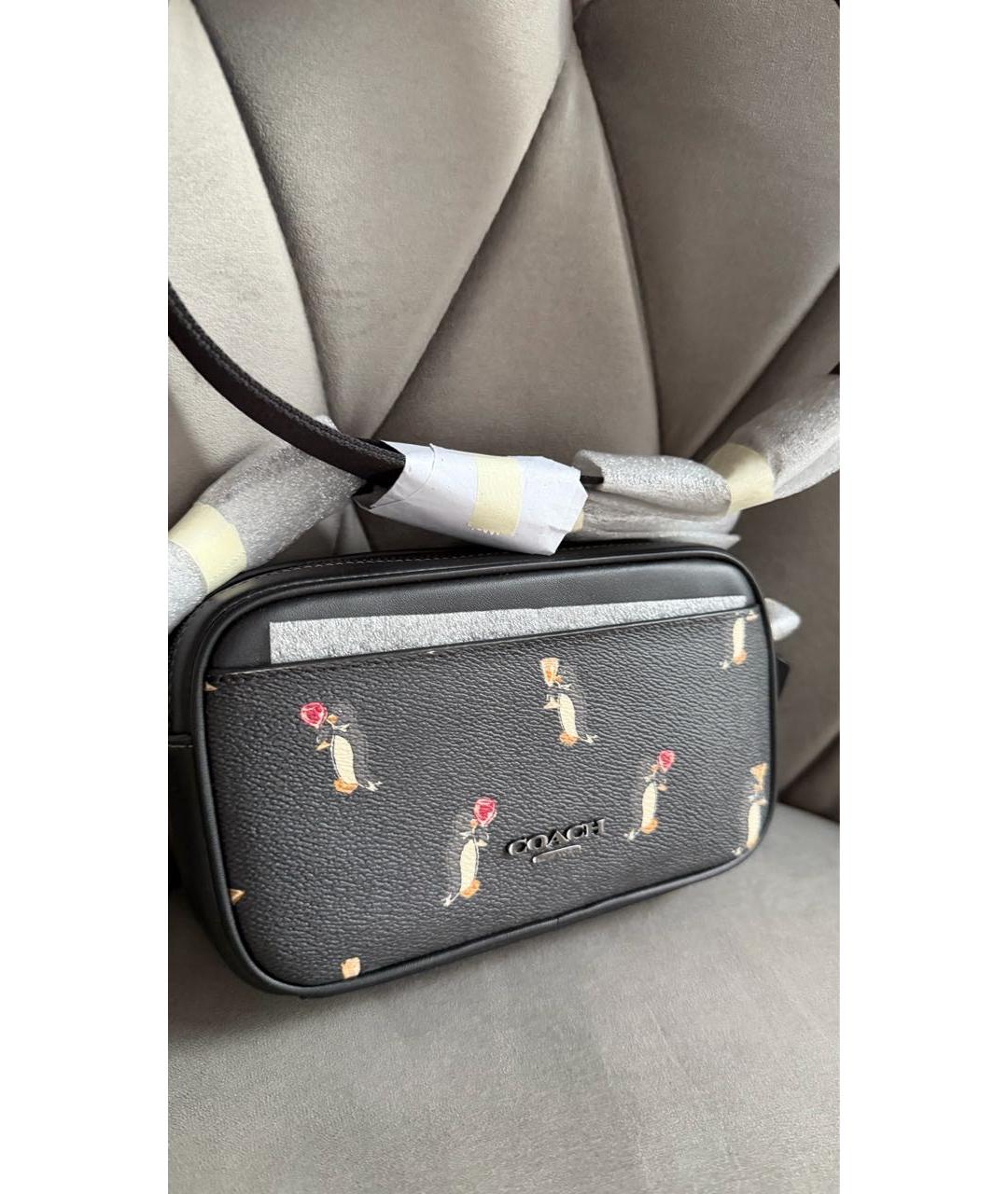 COACH Черная кожаная сумка на плечо, фото 2