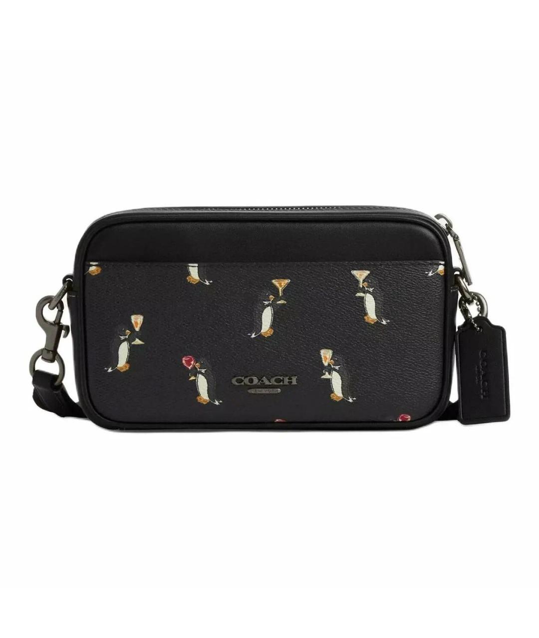 COACH Черная кожаная сумка на плечо, фото 9