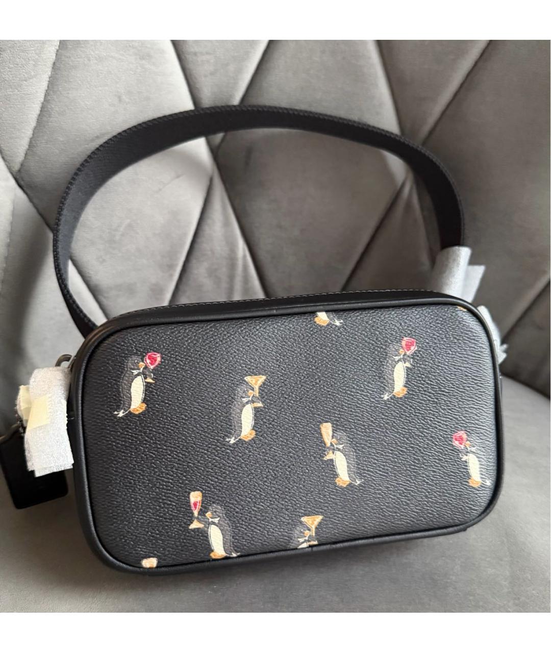 COACH Черная кожаная сумка на плечо, фото 3