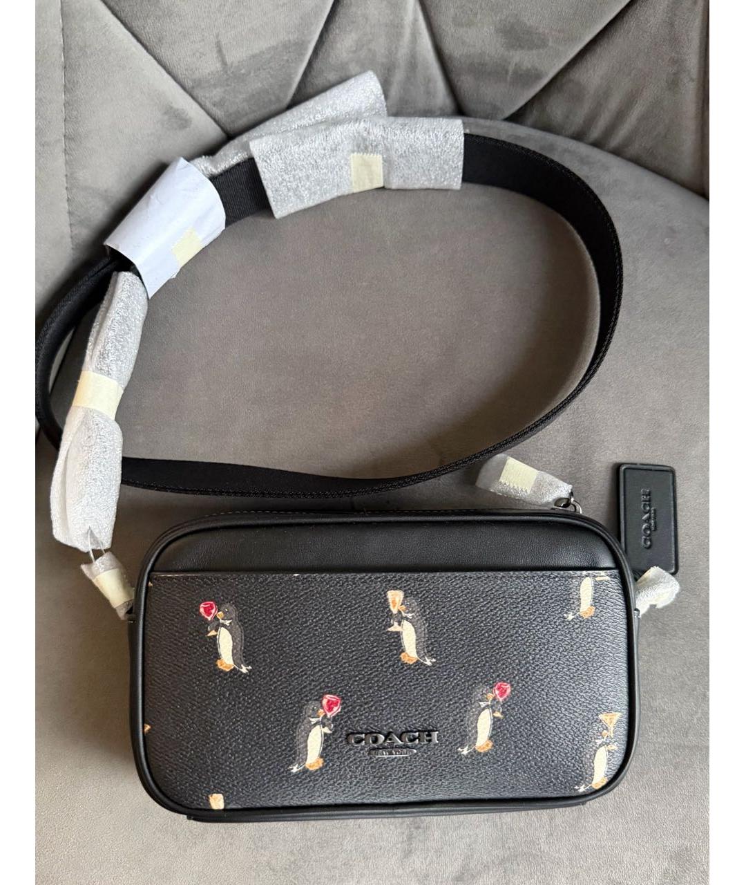 COACH Черная кожаная сумка на плечо, фото 8